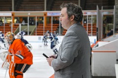 Capturing content from the bench during warmups before a Princeton hockey game.